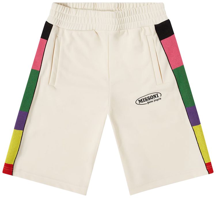 Palm Angels x Missoni Track Shorts Off WhiteBlack