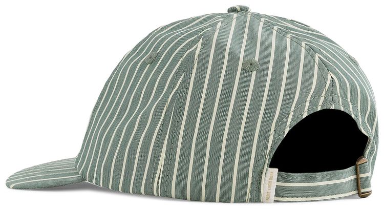 Aime Leon Dore Striped Poplin Logo Hat GreenCream Pinstripe