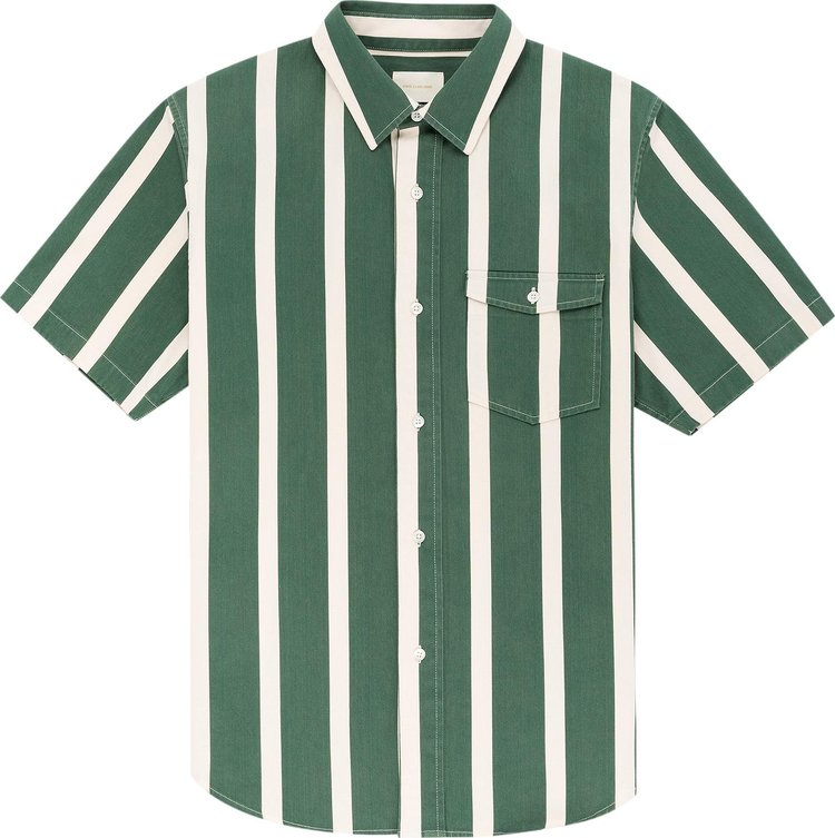 Aimé Leon Dore Bold Stripe Short-Sleeve Shirt 'Botanical Green/Pristine'