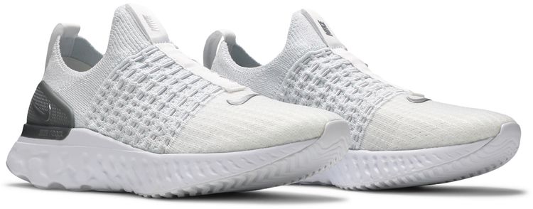 Nike Wmns React Phantom Run Flyknit 2 True White Silver