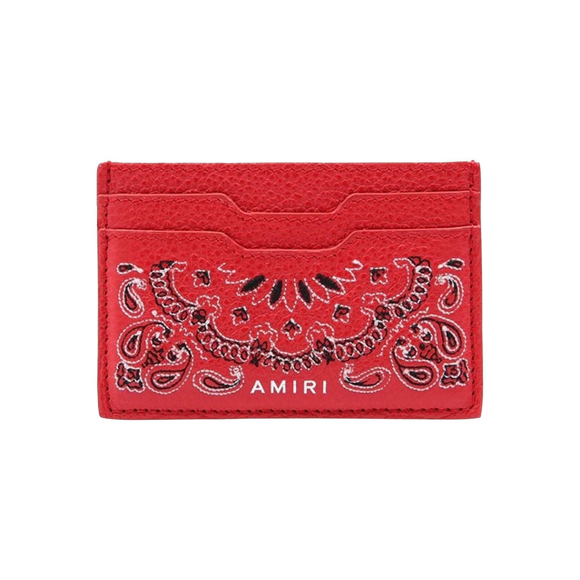 Buy Amiri Leather Bandana Cardholder 'Red' - MAW002 610 RED | GOAT