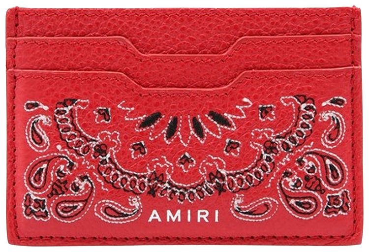 Amiri Leather Bandana Cardholder Red