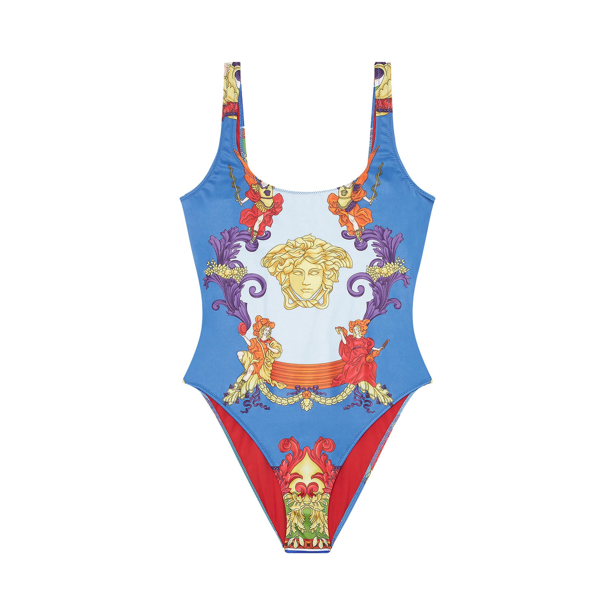 ワンピース水着 VERSACE 'Medusa one piece swimsuit (10086591A06208 1B000) NWT Versace Medusa Logo Turquoise Blue Gold One Piece