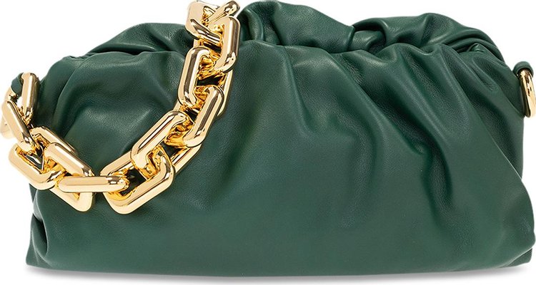Bottega Veneta The Chain Pouch Bag In Green - Raintree & Gold
