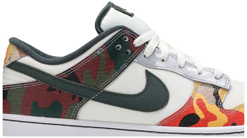 sail multi camo dunks on feet