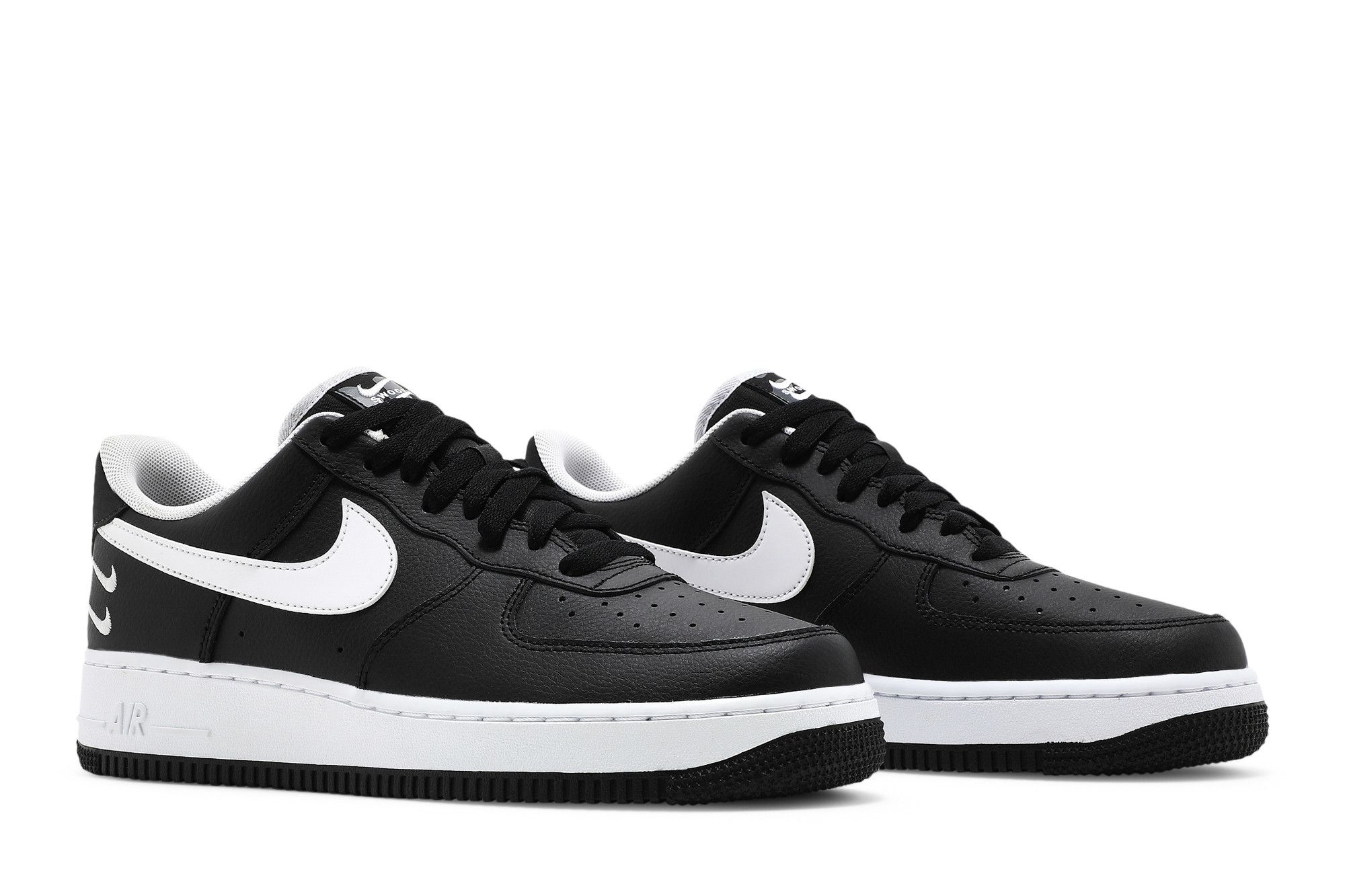 White air force 1 low black swoosh best sale