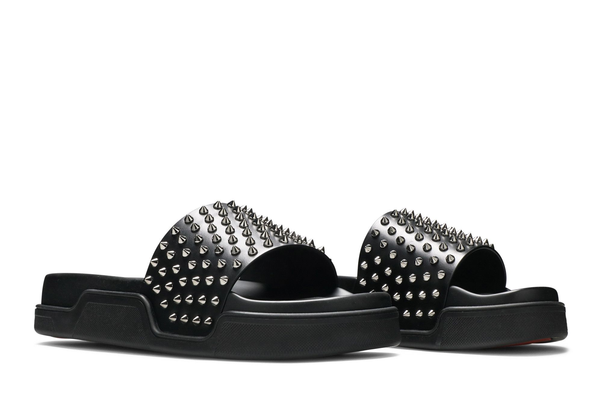 Size 6.0 Christian Louboutin Pool Fun Slide Black