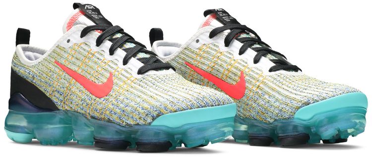Nike Air VaporMax Flyknit 3 GS White Crimson Turqoise