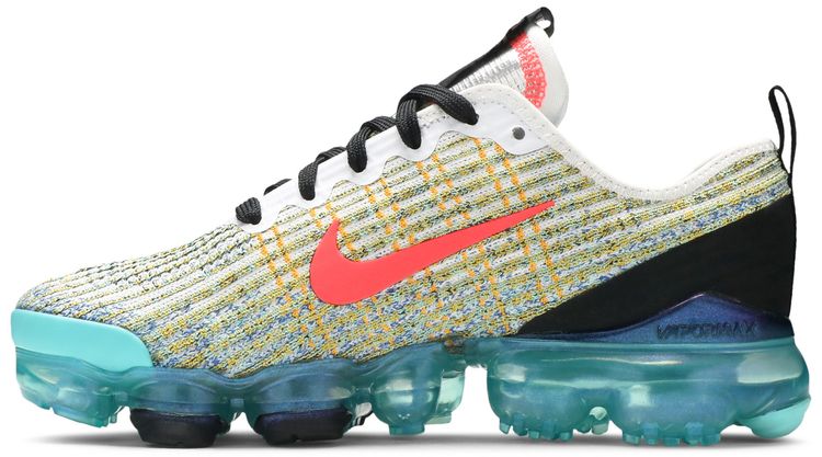 Nike Air VaporMax Flyknit 3 GS White Crimson Turqoise