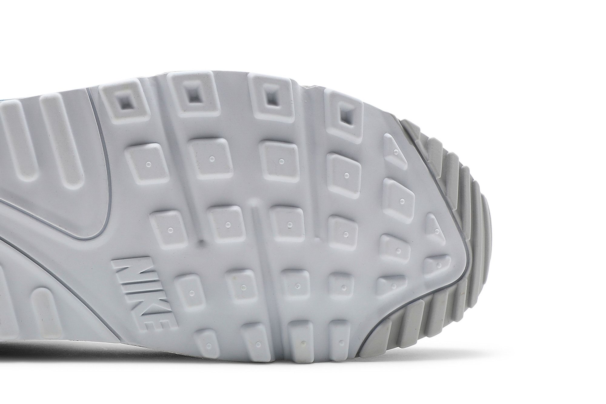 white air max with blue bottom