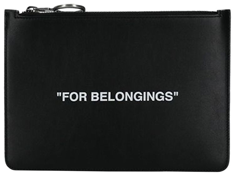 Off White Quote Pouch Black
