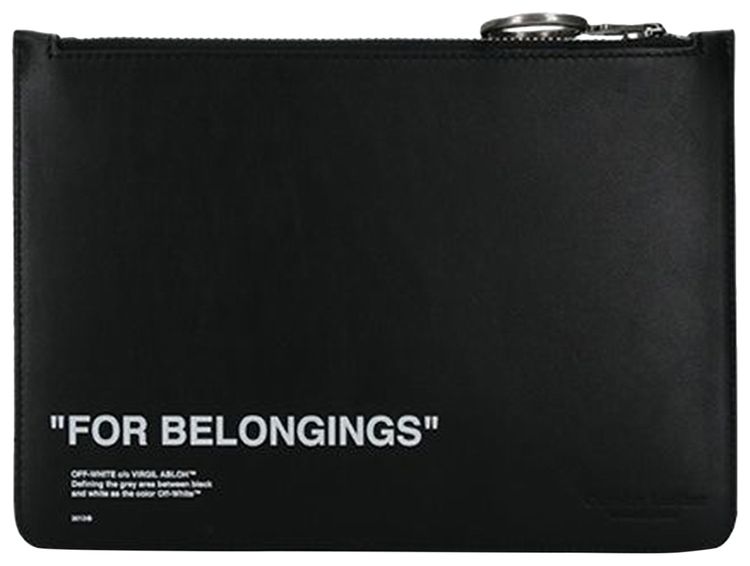 Off White Quote Pouch Black