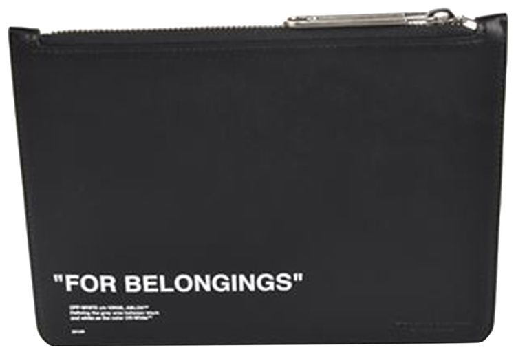Off White Quote Pouch Black