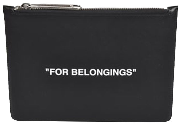 Off White Quote Pouch Black