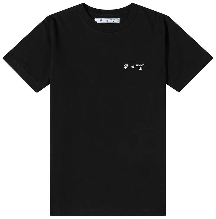 Off White Logo Short Sleeve Slim Tee BlackWhite