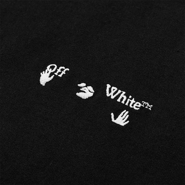 Off White Logo Short Sleeve Slim Tee BlackWhite