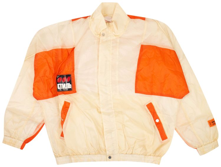 Heron Preston Parachute Windbreaker Off WhiteOrange
