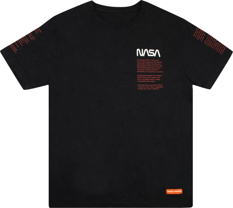 Heron Preston Nasa Facts Short Sleeve T-Shirt 'Black'