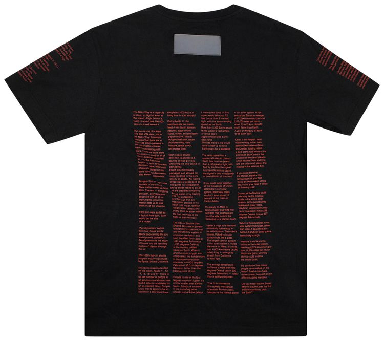 Heron Preston Nasa Facts Short Sleeve T Shirt Black