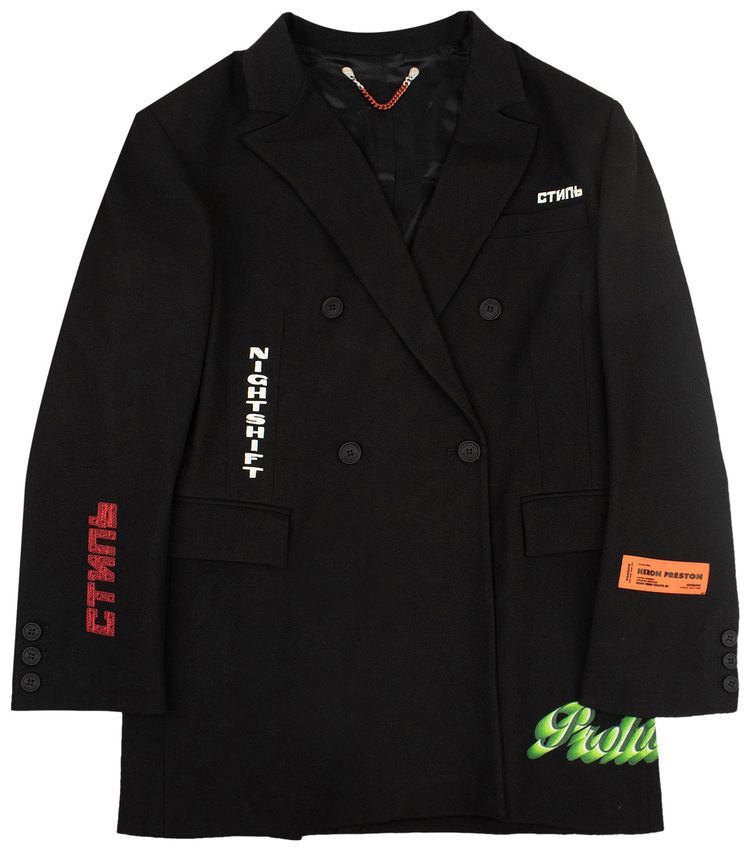Heron Preston Double Breast Blazer Black