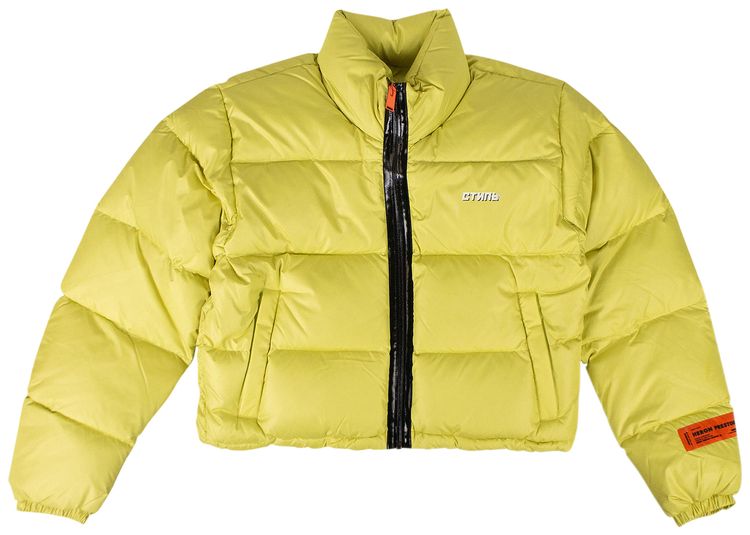 Crop Puffer Green Yellow