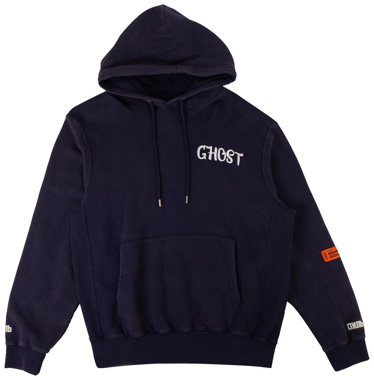 Heron Preston Ghost Hooded Sweatshirt Bleached Navy