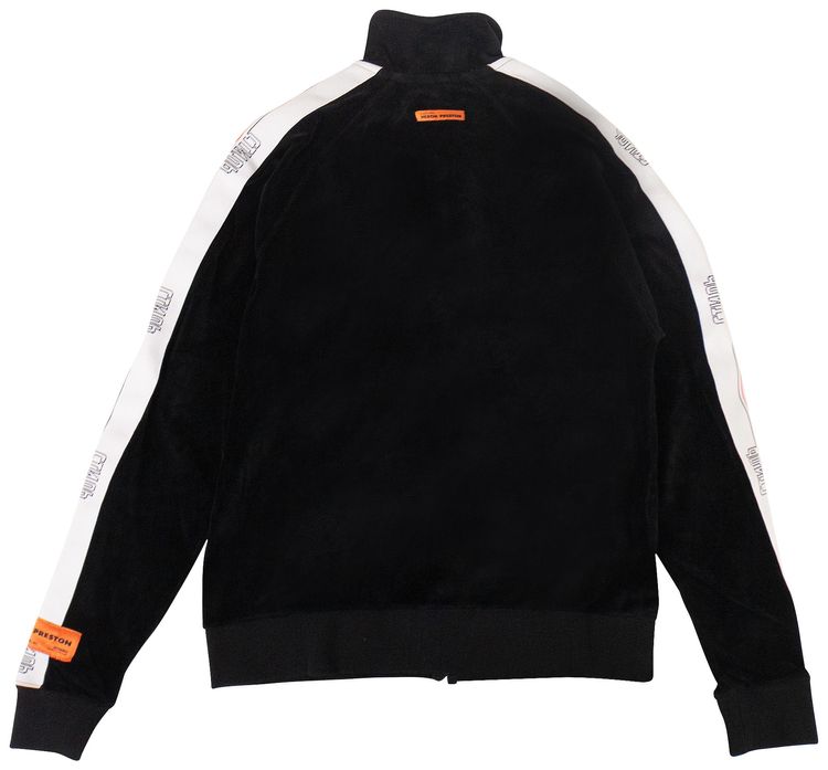 Heron Preston Velour Tape Track Jacket Black