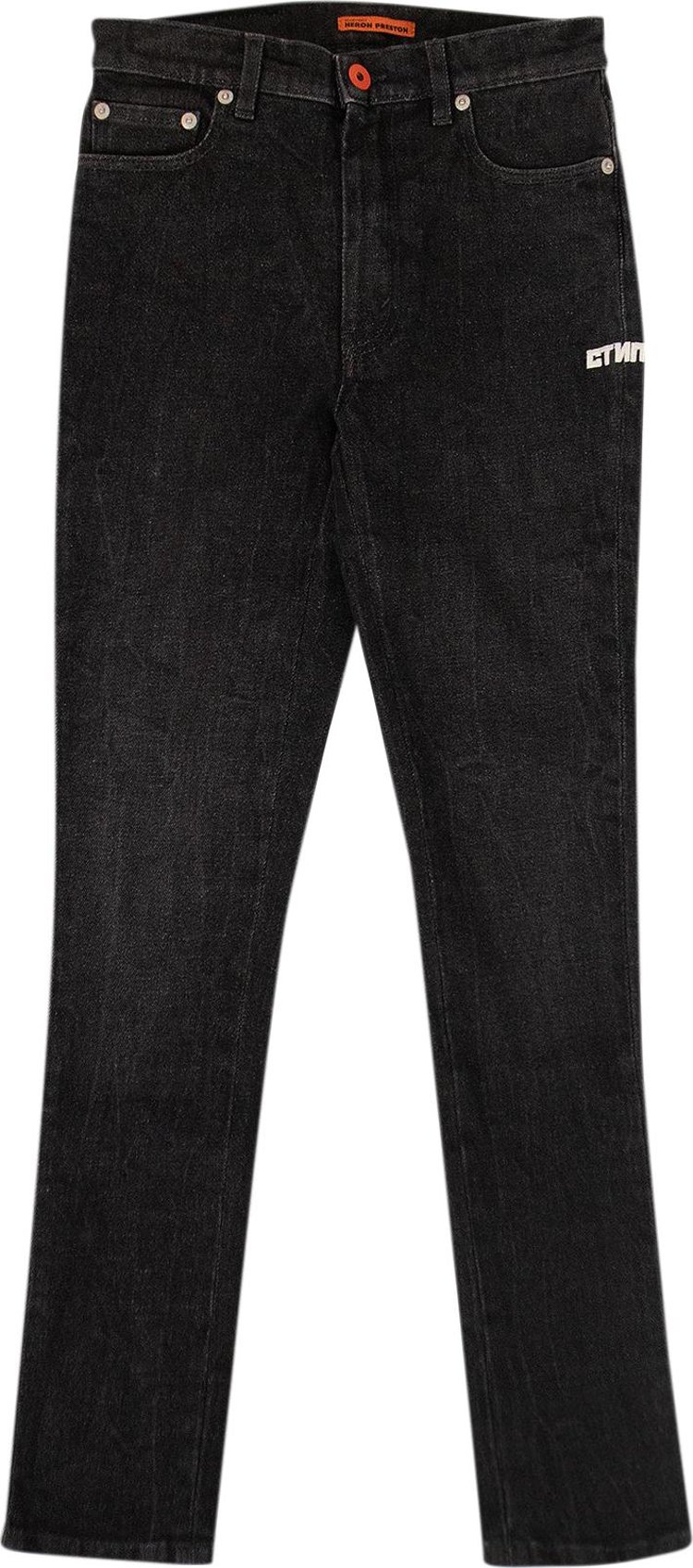Heron Preston Washed Denim 5 Pocket Jeans 'Black'