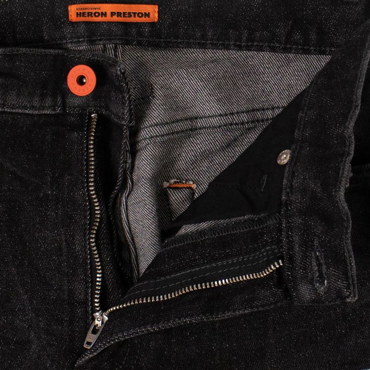 Heron Preston Washed Denim 5 Pocket Jeans Black