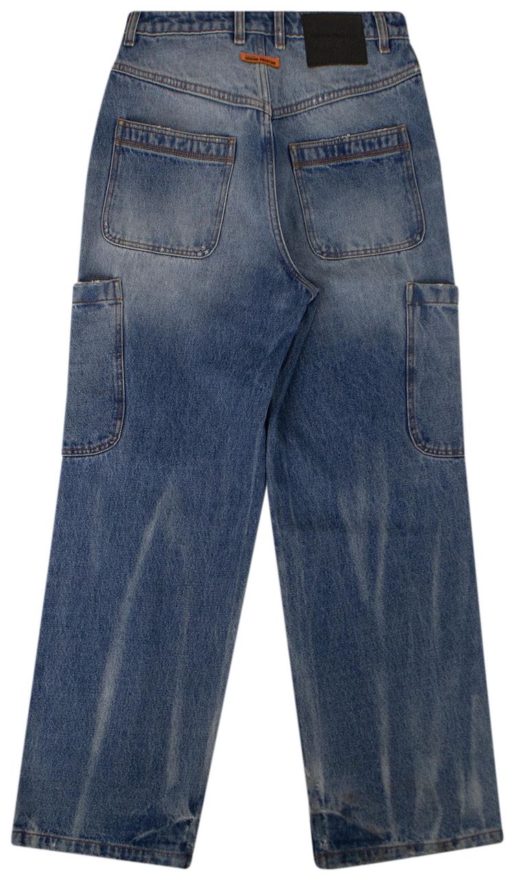 Heron Preston Washed Effect Baggy Pants Blue