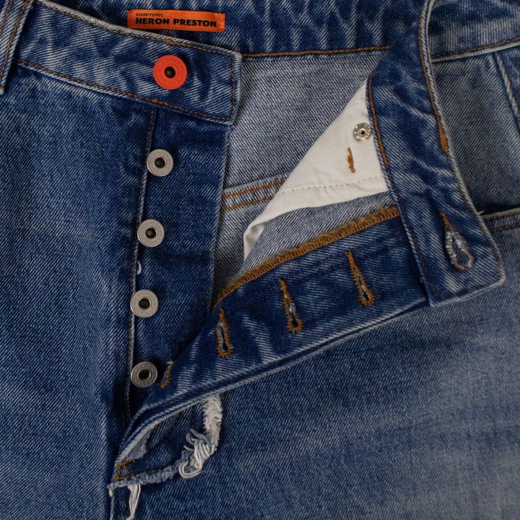 Heron Preston Washed Effect Baggy Pants Blue