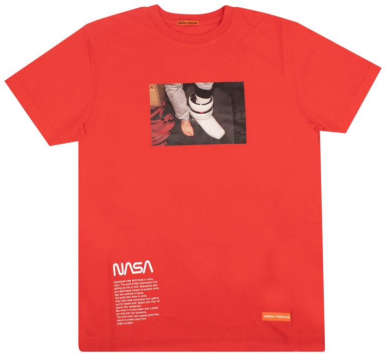 Heron Preston NASA Short Sleeve T Shirt Red