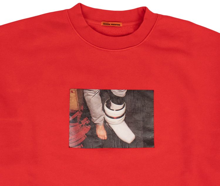 Heron Preston NASA Photo Crew Neck Sweatshirt Red