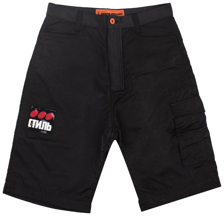Heron Preston Loose Fit Cargo Shorts Black