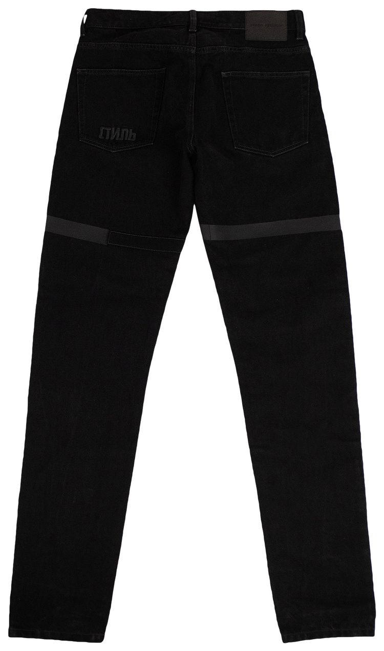 Heron Preston Striped Jeans Faded Black