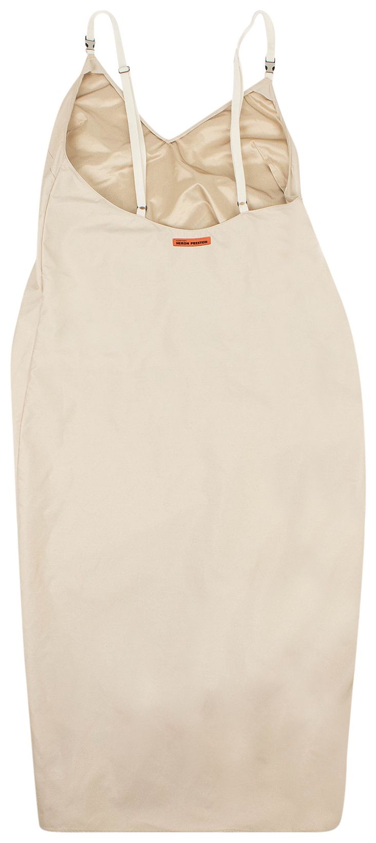 Heron Preston Satin Long Slip Dress Beige
