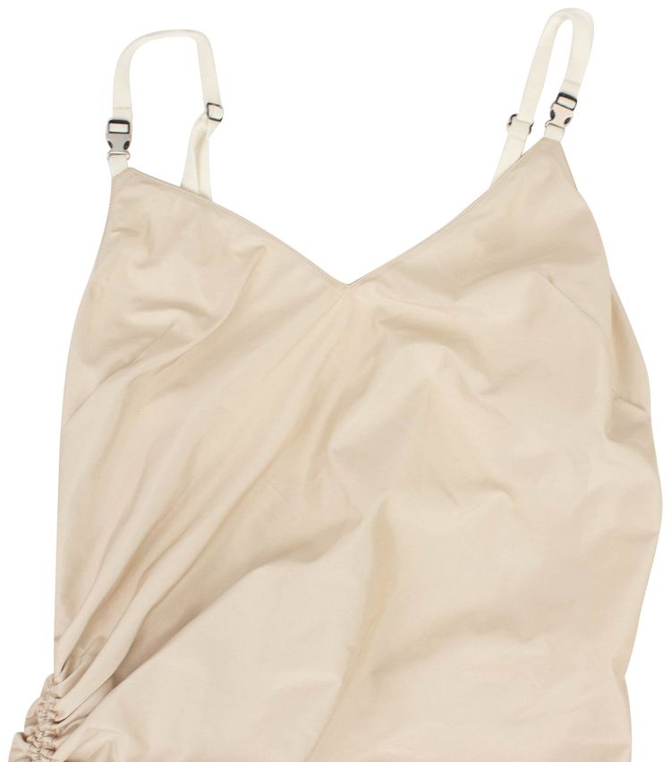 Heron Preston Satin Long Slip Dress Beige