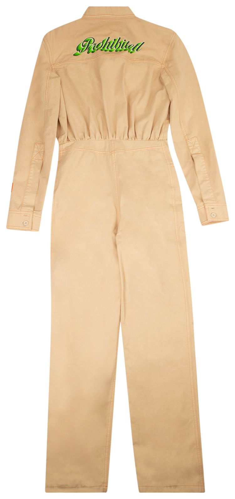 Heron Preston Utility Logo Patch Jumpsuit Beige