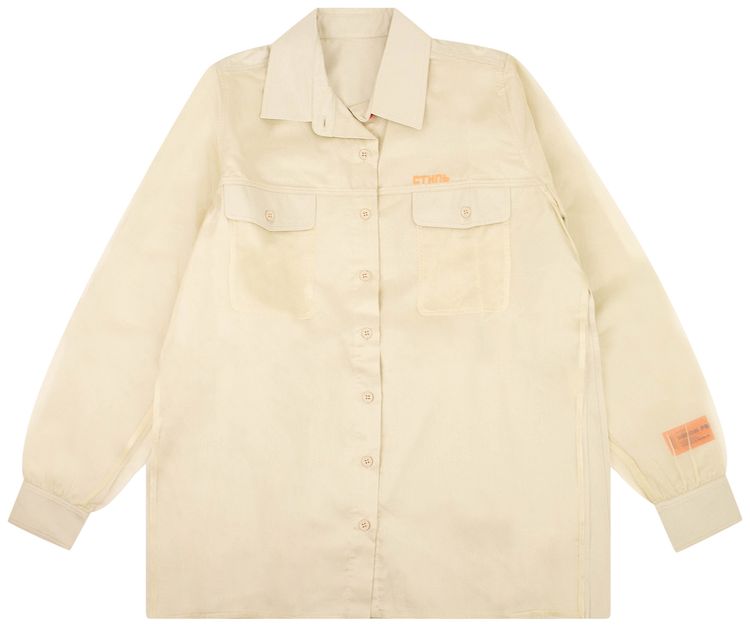 Heron Preston Side Slit Blouse Shirt Beige