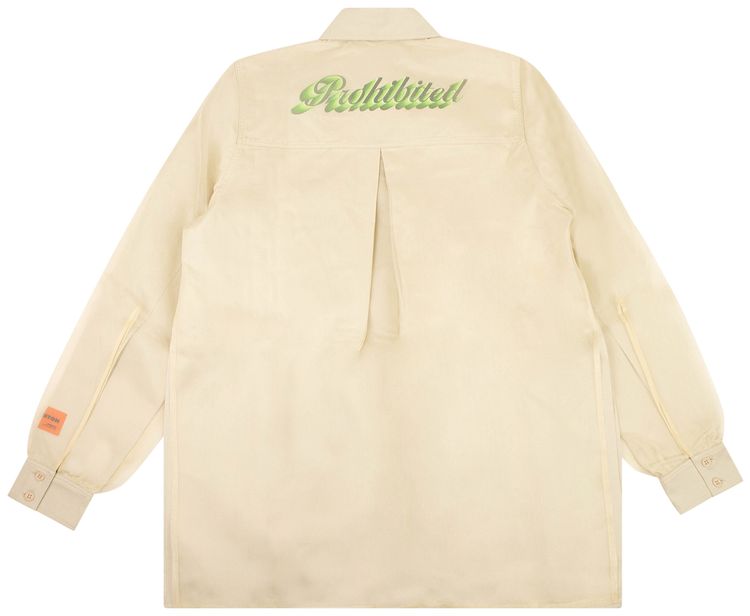 Heron Preston Side Slit Blouse Shirt Beige
