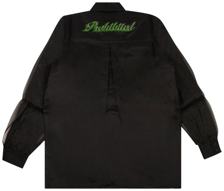 Heron Preston Double Layer Silk Shirt Black