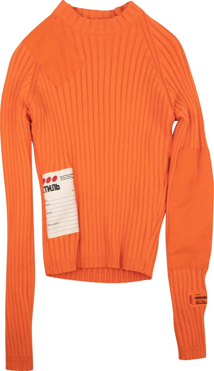 Heron Preston Wool Blend Crewneck Sweater 'Orange'