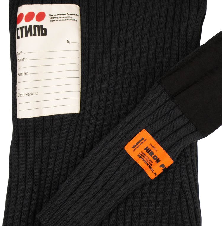 Heron Preston Ribbed Knit Fitted Dress Grey