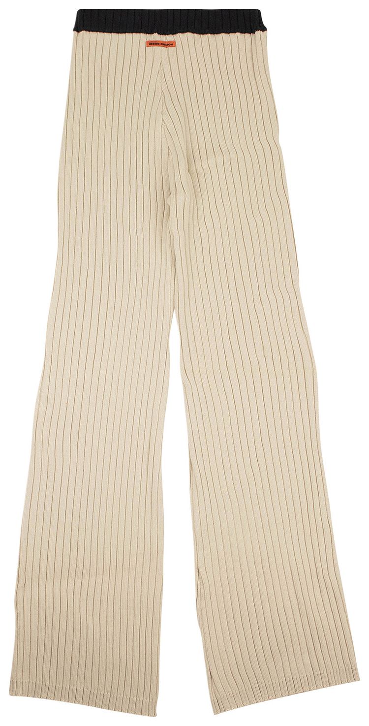 Heron Preston Wool Blend Ribbed Pants Beige