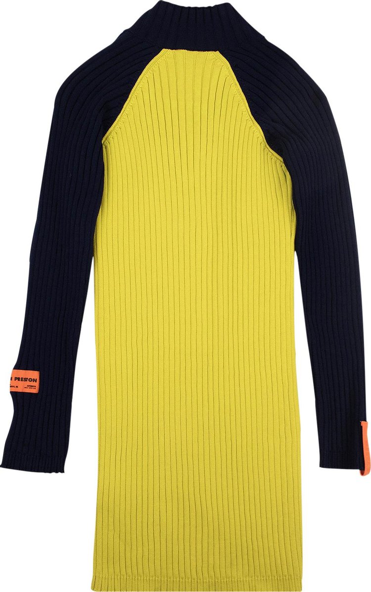 Heron Preston Ribbed Knit Dress NavyYellow