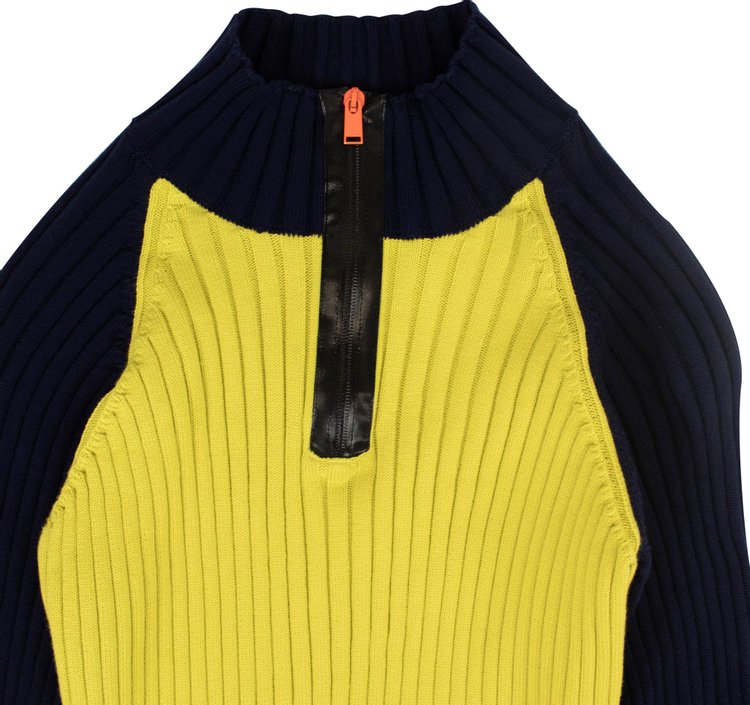 Heron Preston Ribbed Knit Dress NavyYellow