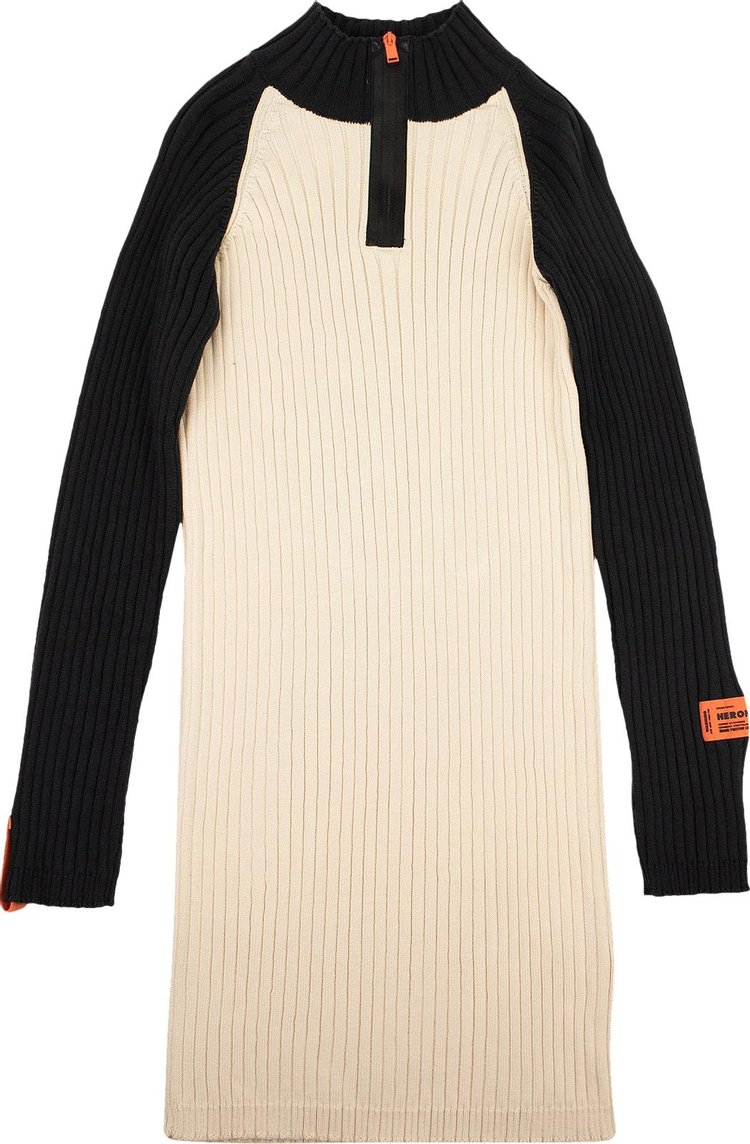 Heron Preston Ribbed Knit Dress 'Black/Ivory'