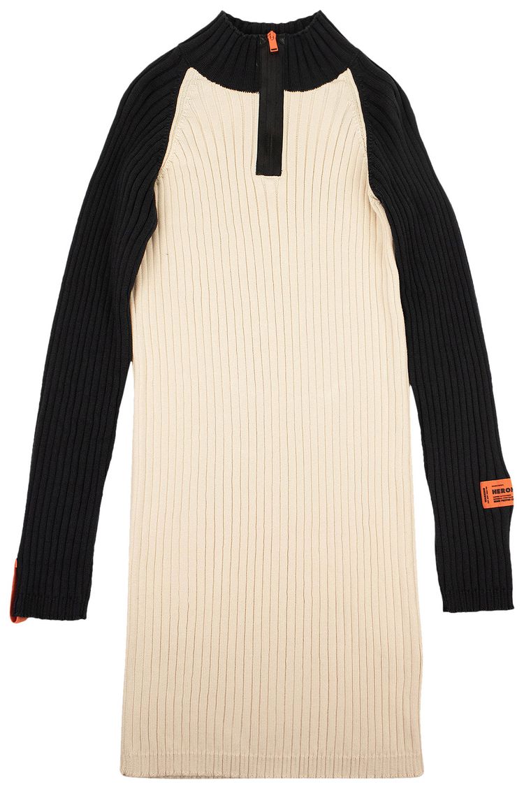 Heron Preston Ribbed Knit Dress BlackIvory