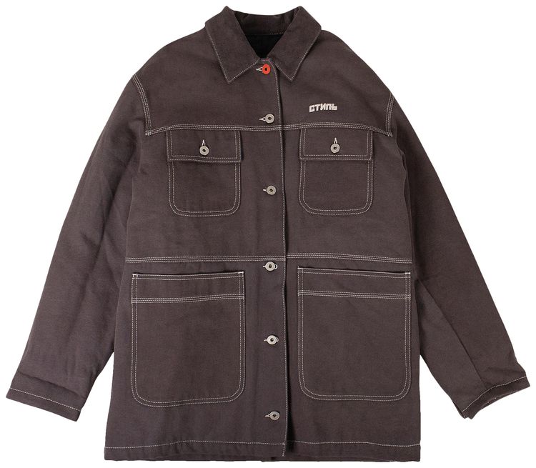 Heron Preston Canvas Worker Jacket GreyBrown