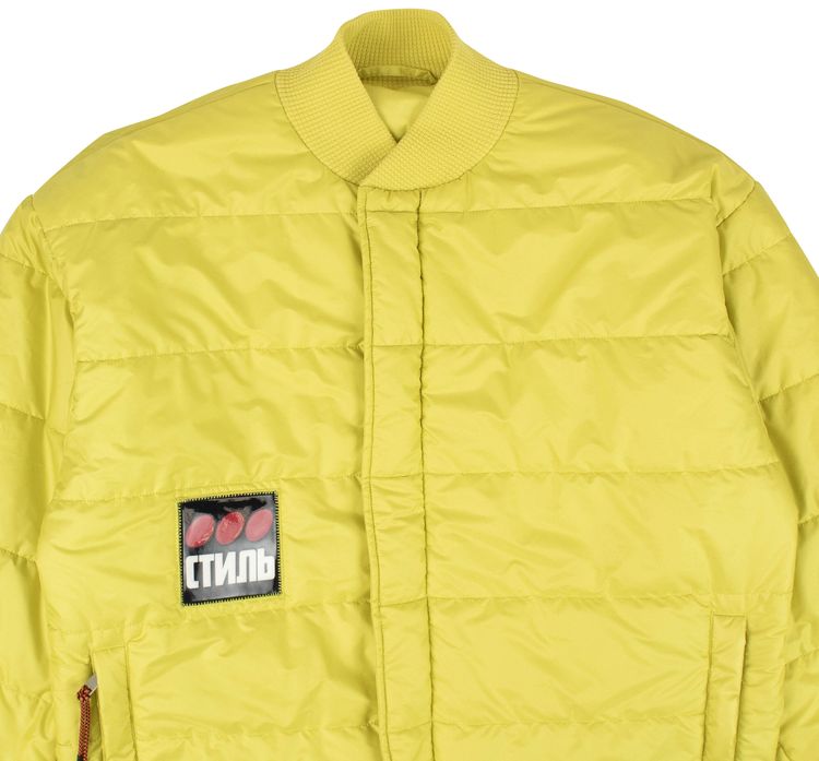 Heron Preston CTNMB Thin Puffer Jacket Lime Green